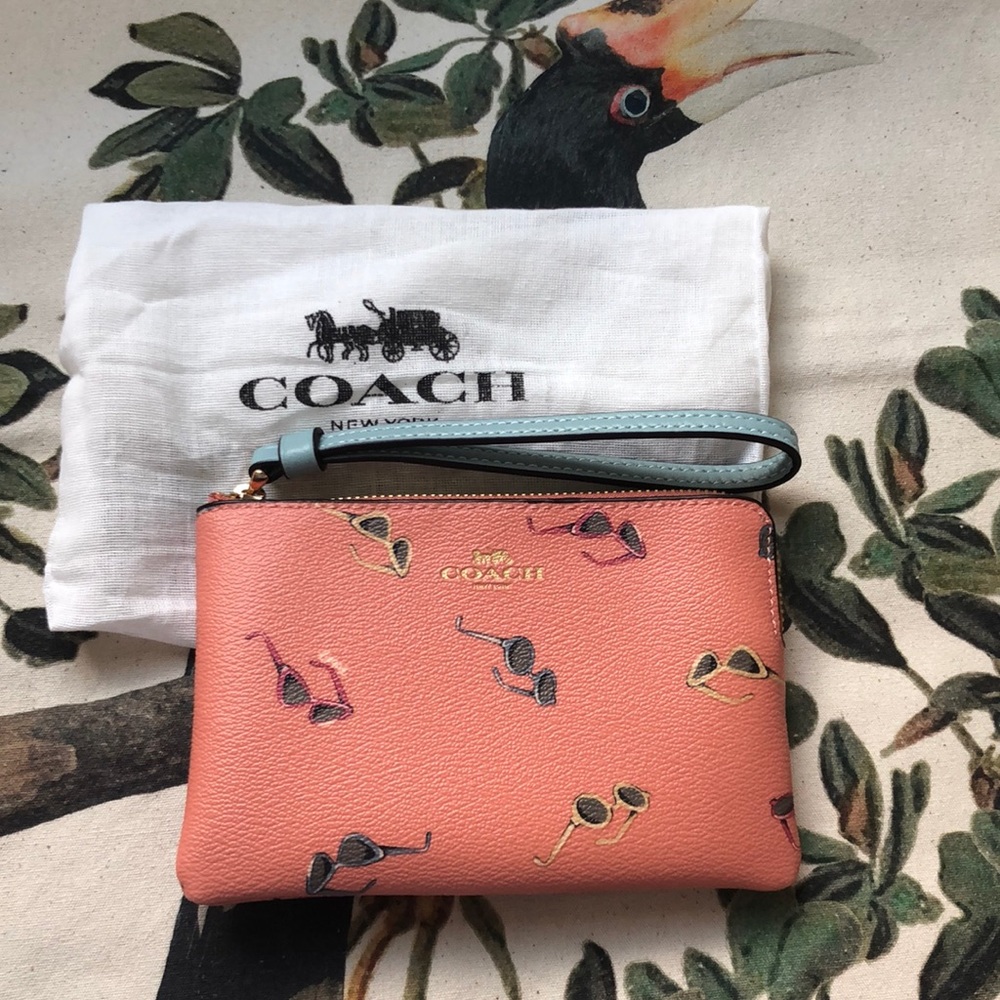 Coach Wristlet With Sunglasses Print